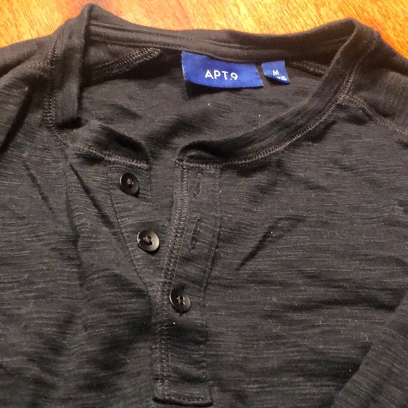 Men’s APT.9 long sleeve black shirt - Picture 3 of 3